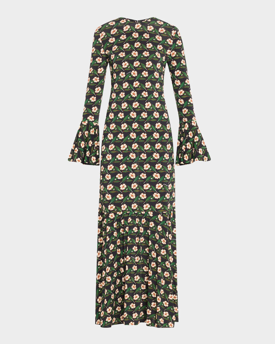 Alba Floral Mermaid Jersey Maxi Dress